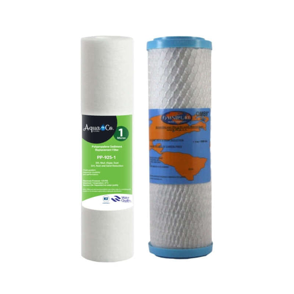 AquaCo-Replacement filters 2 stage undersink and benchtop sediment and carbon