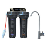 AquaCo twin undersink filter system with flouride and disruptor filters