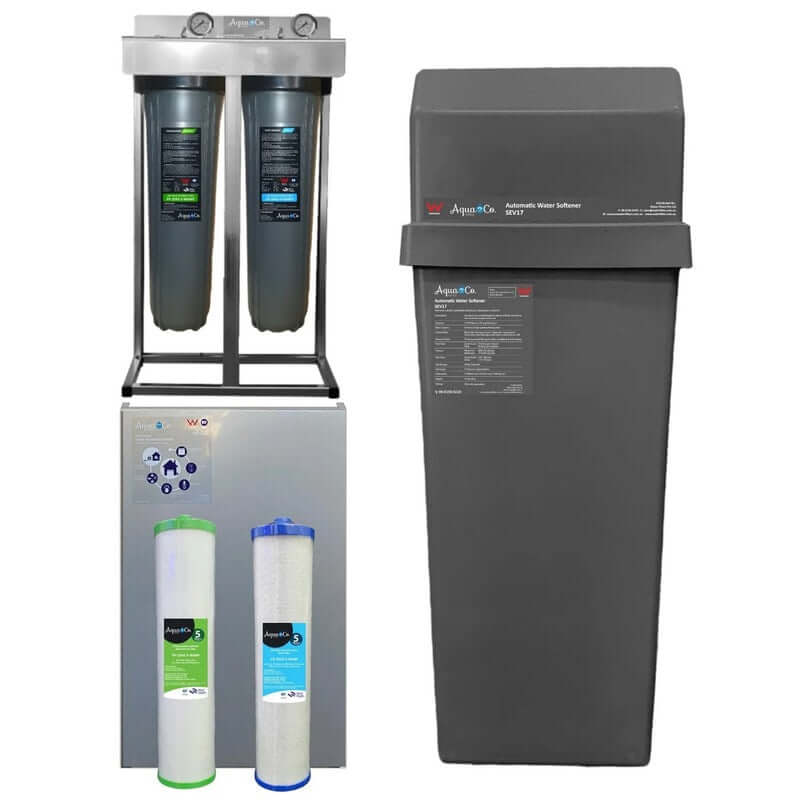 AquaCo-Water-Softener+Twin-Whole-House-Water-Filter-Combo classic front view