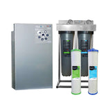AquaCo 2 stage classic filter system with cartridges and stainless cover