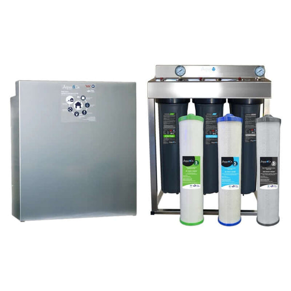 AquaCo 3 stage water filter system classic with stainless cover