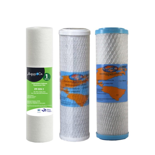 AquaCo Replacement Filters | Undersink and Benchtop | 3 Stage